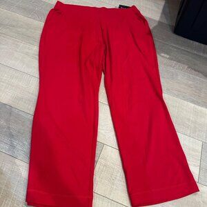 KIM ROGERS CURVY 1X WOMENS RED PULL ON JOGGER PANTS NEW